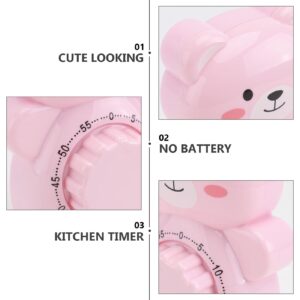 Cabilock 1pc Bear Timer Mechanical Timer Cooking Timer Countdown Timer No Battery Timer Learning Timer Frying Timer Cartoon Reminder Statue Kitchen Utensils Toddler Small Gift Abs