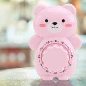 Cabilock 1pc Bear Timer Mechanical Timer Cooking Timer Countdown Timer No Battery Timer Learning Timer Frying Timer Cartoon Reminder Statue Kitchen Utensils Toddler Small Gift Abs