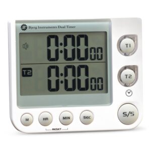 bjerg instruments dual digital kitchen count up and countdown timer with large digit lcd display