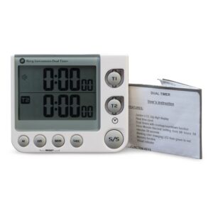 Bjerg Instruments Dual Digital Kitchen Count Up and Countdown Timer with Large Digit LCD Display