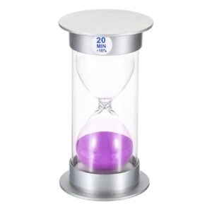 patikil 20 minute sand timer, sandy clock with plastic cover count down sand glass for games, kitchen, party favors diy decoration, purple sands