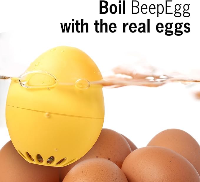 Kids BeepEgg – Egg Timer for Boiling Eggs – Musical Egg Cooker for Soft, Medium, Hard Boiled Eggs – Food Safe – Singing Floating Egg Timer – Egg Cooker for 3 Levels of Doneness - Brainstream