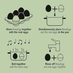 Kids BeepEgg – Egg Timer for Boiling Eggs – Musical Egg Cooker for Soft, Medium, Hard Boiled Eggs – Food Safe – Singing Floating Egg Timer – Egg Cooker for 3 Levels of Doneness - Brainstream