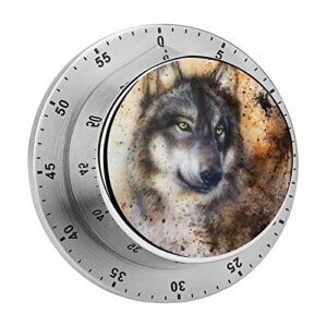 classroom timer watercolor wolf magnetic countup timer for kitchen study work exercise