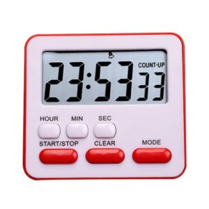 jeeje electronic kitchen timer, large screen with multifunctional count up countdown alarm clock silence memory magnetic suction snooze battery powered for students baking