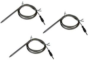 replacement temperature probes for wireless bbq/oven thermometers - cappec, igrill, igrill2, igrill3, igrill mini, and thermopro (meat probe x 3)