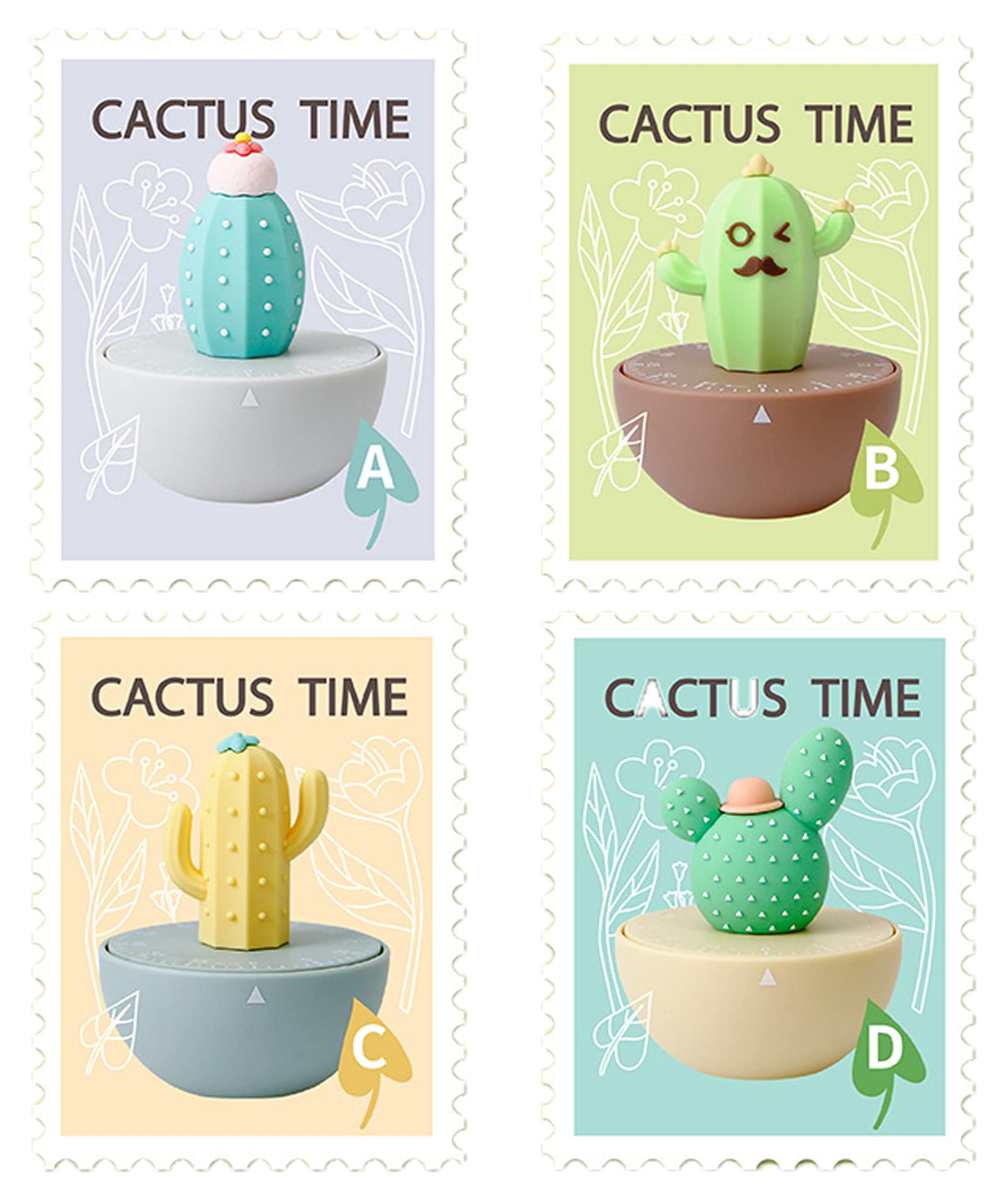 Ranvi Cute Cactus Shaped Time Manager 60 Minutes Mechanical Timer Kitchen Cooking Timer(Blue)