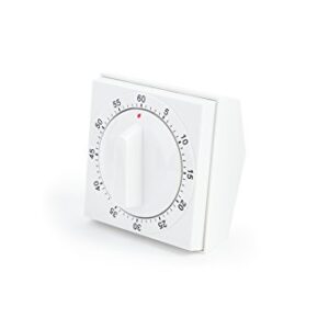 Fox Run Square Timer, 2 x 2.75 x 3 inches, White