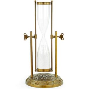 12" antique nautical maritime sand timer | hourglass with functional wheel compass | nautical home decor