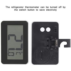 Hanging Electronic Thermometer, Compact Thermometer, Magnetic ℃ / ℉ Display for Home Refrigerator(Black)