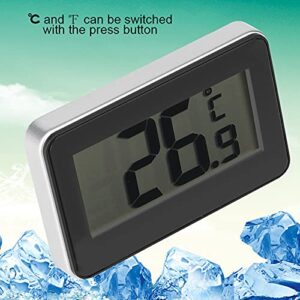 Hanging Electronic Thermometer, Compact Thermometer, Magnetic ℃ / ℉ Display for Home Refrigerator(Black)