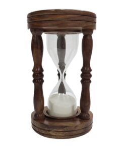 antique wooden glass white sand timer 5 minutes hourglass vintage wooden timers hourglass for home/office table top shelf decor