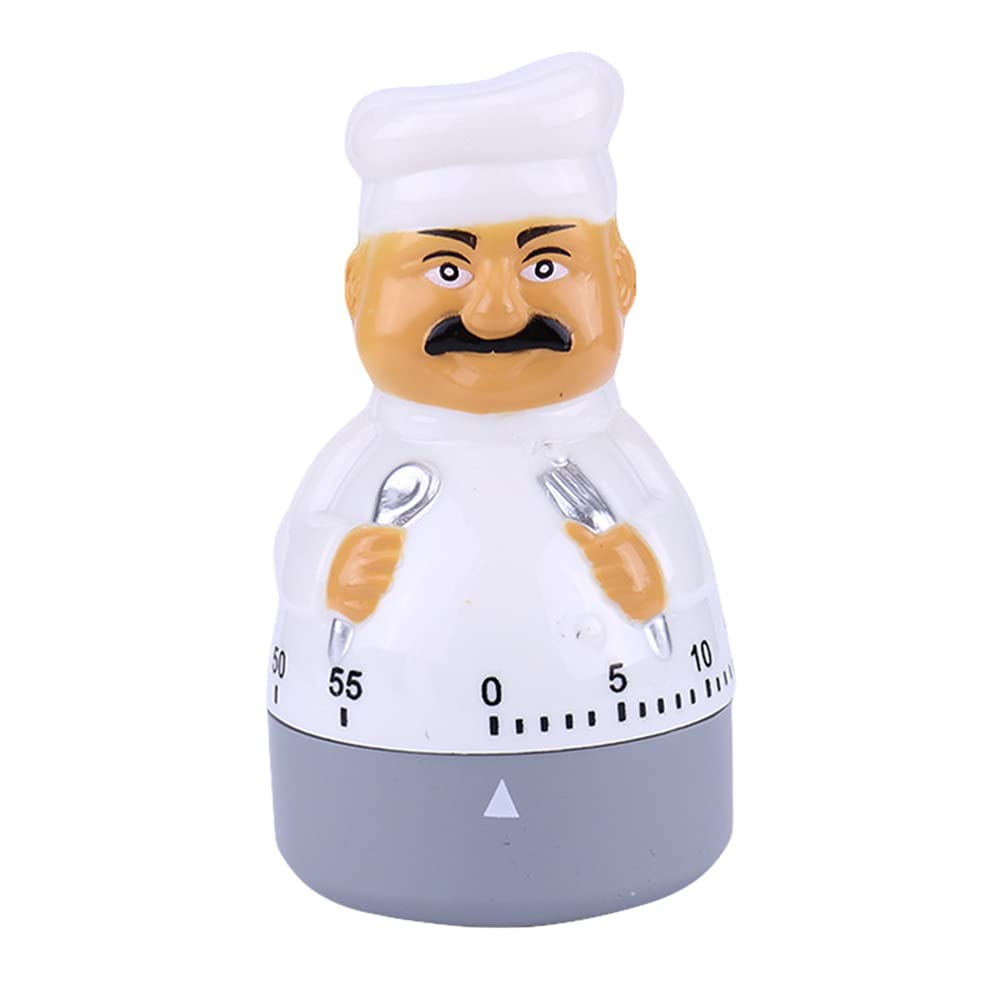 Hemoton Cook Timer Wind Kids Alarm Kitchen Countdown Timer Countdown Baking Timer Clock Timer Decorative Chef Timer Mechanical Rotating Alarm Timers Plastic Oven White Student Reminder