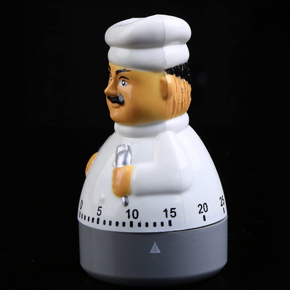 Hemoton Cook Timer Wind Kids Alarm Kitchen Countdown Timer Countdown Baking Timer Clock Timer Decorative Chef Timer Mechanical Rotating Alarm Timers Plastic Oven White Student Reminder