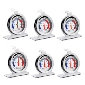 6 pack refrigerator freezer thermometer, large dial freezer thermometer, freezer/refrigerator/fridge temperature cooler