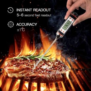 Digital Kitchen Thermometer Coffee Thermometer Tea Thermometer Food Thermometer Waterproof Digital Instant Read Meat Thermometer with Long Probe for Liquid, Candle, Food, Milk, Fry, Candy, Roast