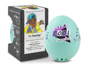 brainstream beepegg cook perfect soft, medium, or hard boiled favorite tunes singing and floating egg timer, the 90's