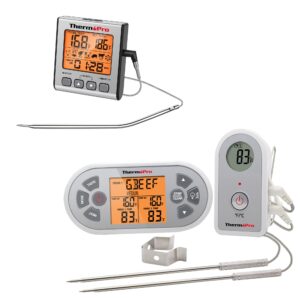 thermopro tp16s digital meat thermometer for cooking+thermopro tp22s digital wireless meat thermometer for grilling