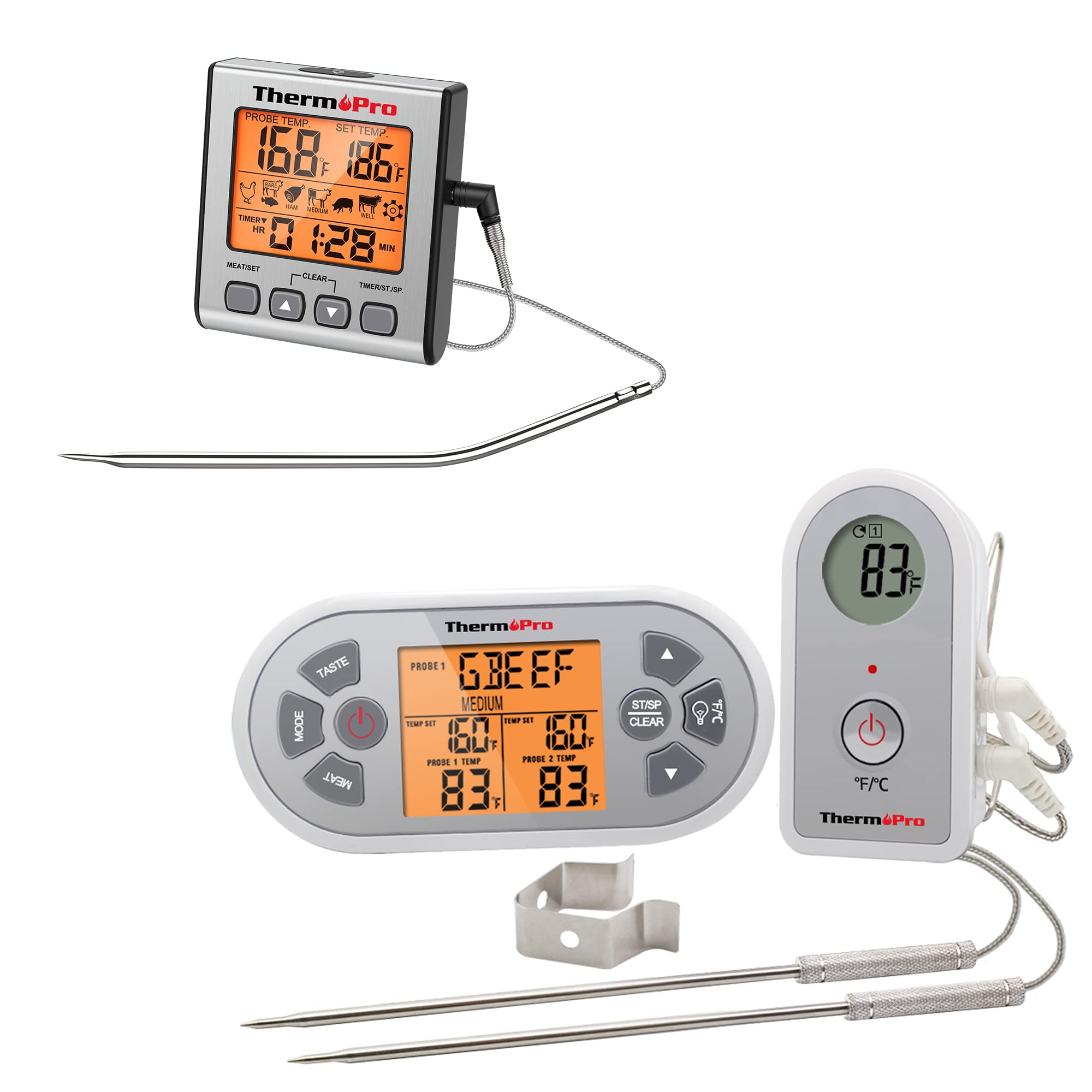 ThermoPro TP16S Digital Meat Thermometer for Cooking+ThermoPro TP22S Digital Wireless Meat Thermometer for Grilling