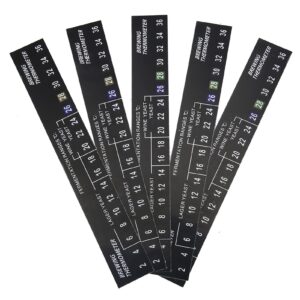 fdit 5pcs stick on brewing thermometer adhesive lcd thermometer sticker for homebrew beer self-brewed beer thermometer label 2-36c