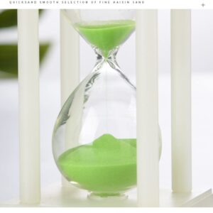 Falytemow 30 Minutes Romantic Glow-in-The-Dark Hourglass Square Shape Sand Timer Glass Sand Timer Egg Hourglass for Kitchen Child Brushing Teeth School Teaching Purple