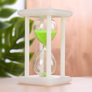 Falytemow 30 Minutes Romantic Glow-in-The-Dark Hourglass Square Shape Sand Timer Glass Sand Timer Egg Hourglass for Kitchen Child Brushing Teeth School Teaching Purple