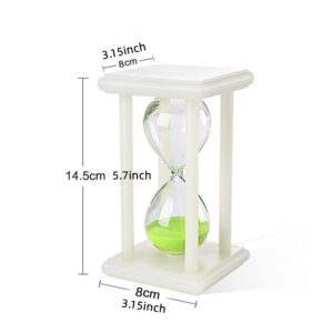 Falytemow 30 Minutes Romantic Glow-in-The-Dark Hourglass Square Shape Sand Timer Glass Sand Timer Egg Hourglass for Kitchen Child Brushing Teeth School Teaching Purple