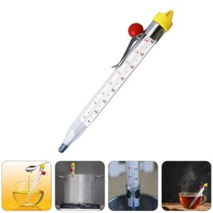 YARDWE Candy T- hermometer Syrup Jam Jelly Deep Fry Sugar Glass Temperature Monitor with Hanging Hook Pot Clip for Kitchen Food Cooking