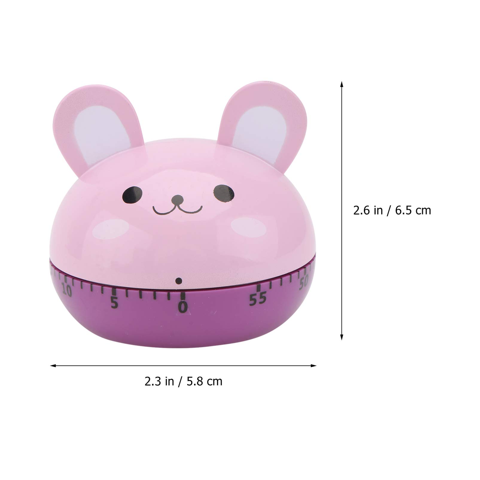 Hemoton Bunny Kitchen Timer Cartoon Animal Clock Alarm Cooking Ring Mechanical Counter Wind Up Timer Time Management Tool for Classroom or Meeting Countdown