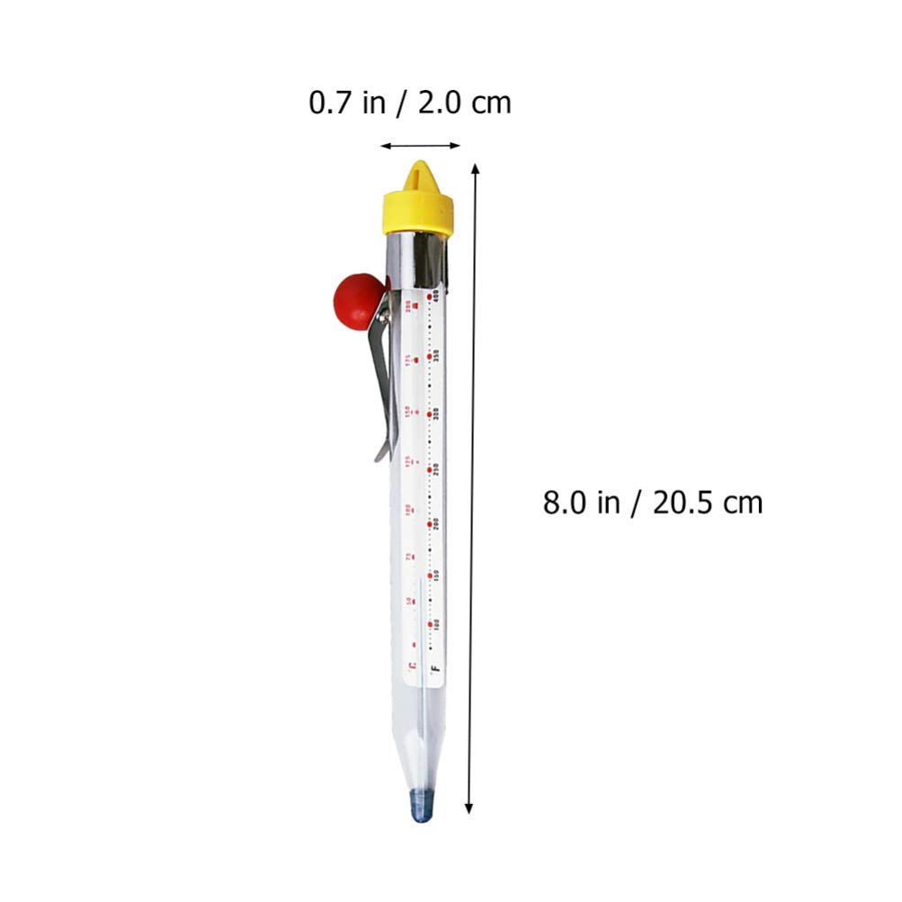 YARDWE Candy T- hermometer Syrup Jam Jelly Deep Fry Sugar Glass Temperature Monitor with Hanging Hook Pot Clip for Kitchen Food Cooking