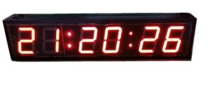 bestled double sided semi-outdoor led race timing clock 4" 6 digits countdown/up timer 12/24 hour format