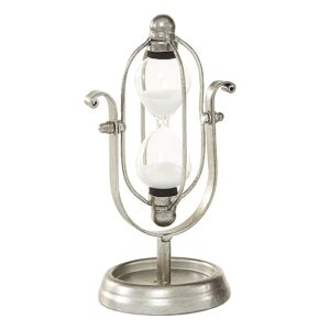 deco 79 traditional metal solid timer, 4" x 4" x 8", silver