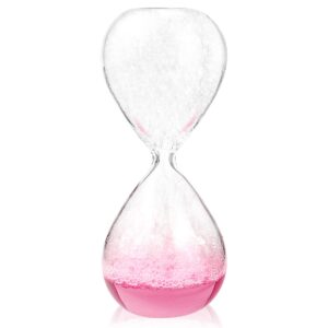 fercaish bubble liquid glass hourglass timer, creative time management hourglass table decoration durable glass construction (pink)