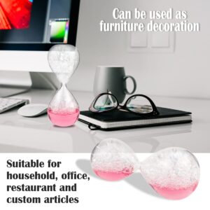 FERCAISH Bubble Liquid Glass Hourglass Timer, Creative Time Management Hourglass Table Decoration Durable Glass Construction (Pink)