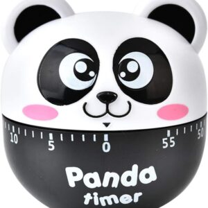 DOITOOL Kitchen Timer Cute Cartoon Animal Countdown Timer Black Panda Bear Cooking Alarm Clock for Cooking Baking Students Sport Game Reminder