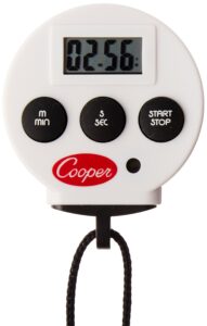 cooper-atkins ts100-0-8 3-function 99 minute digital timer with lanyard, 99 hours 59 minutes unit range, white