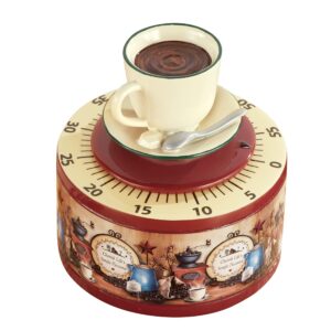 collections etc hand-painted charming country coffee kitchen timer