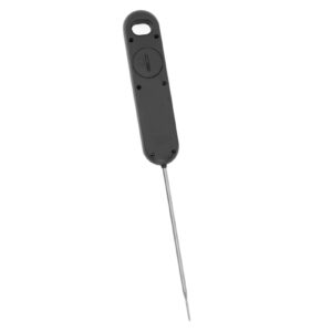 Instant Read Meat Thermometer, Long Probe Cooking Thermometer Calibration Function Accurate with Hanging Hole for Kitchen (Black)