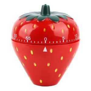 cooking timer, strawberry shaped 60 minutes kitchen timer mechanical time reminder cute design time reminder for household kitchen cooking usage