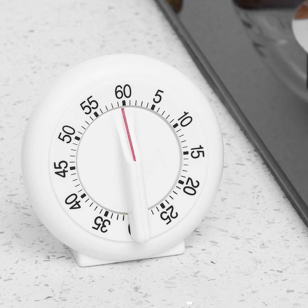 60 Minutes Kitchen Timer, Round Shape Cooking Ring, Mechanical Counter Alarm Clock Home Baking Cooking Steaming Manual Timer