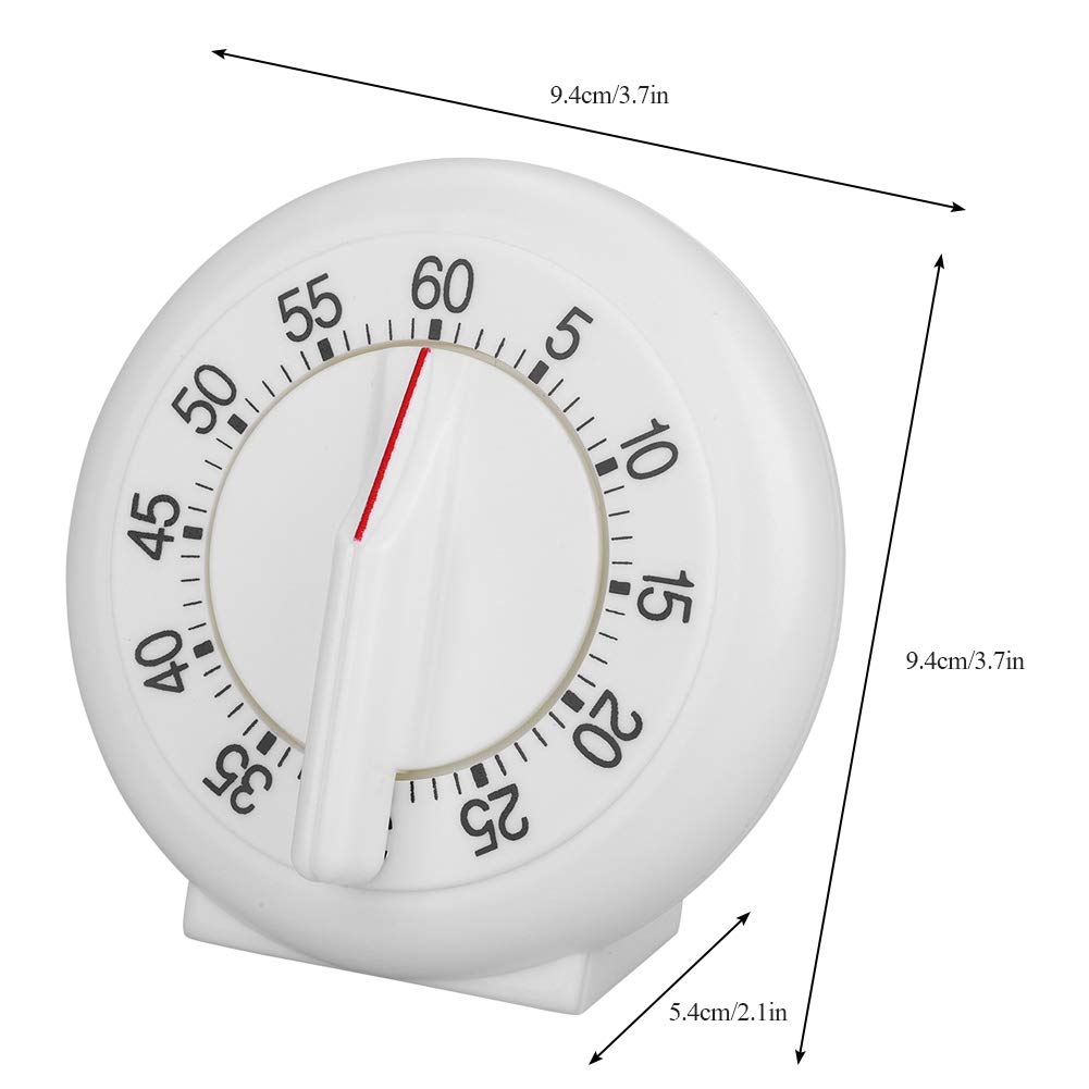 60 Minutes Kitchen Timer, Round Shape Cooking Ring, Mechanical Counter Alarm Clock Home Baking Cooking Steaming Manual Timer