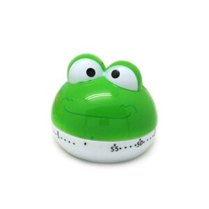 golandstar cute cartoon animal timers mini 55 minutes mechanical kitchen cooking timer clock loud alarm counters (green frog)
