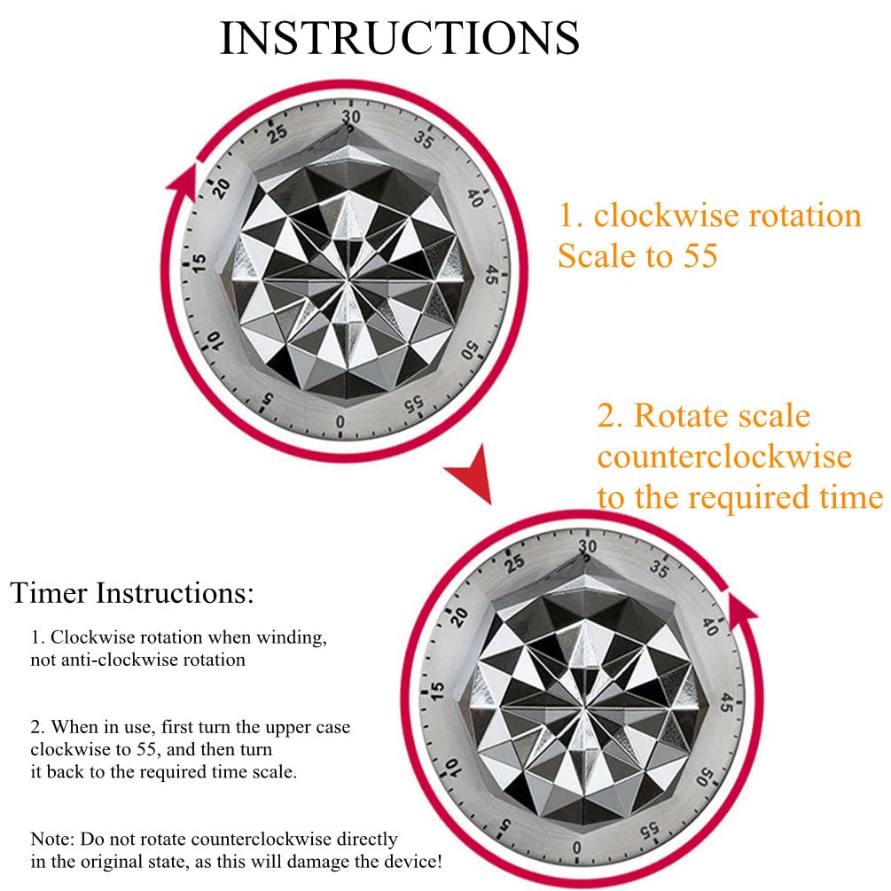 Magnetic Kitchen Timer for Cooking, Mechanical Countdown Timer with Loud Alarm, Stainless Steel 1 Hour Visual Timer for Home Baking, Egg, Oven