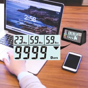 NInE-ROnG Backlight Digital 9999 Days Countdown Clock Timer with Big LCD Display for Retirement Wedding Vacation Christmas and Calendar Events Reminder (HM200B)