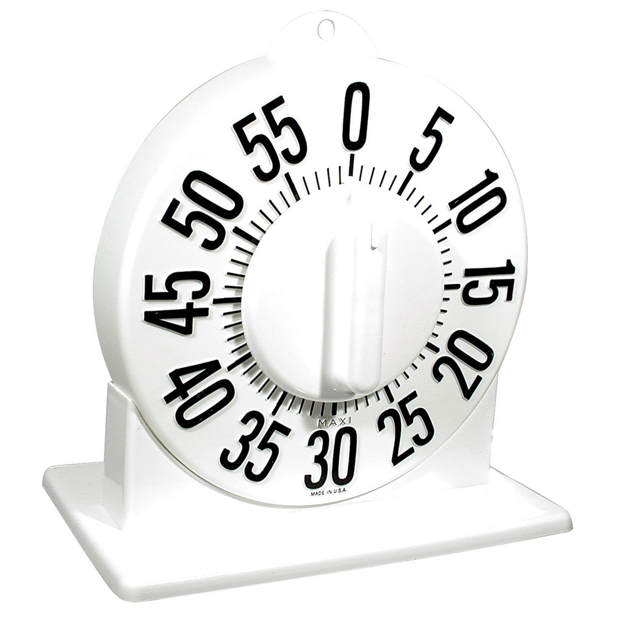 Tactile Long Ring Low Vision Timer with Stand - White Dial