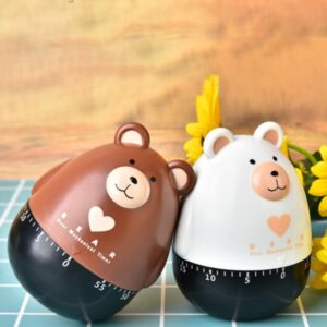 TEM Bear Timer Alarm Watch Cute Timer Kitchen Reminder Timer for Baking Kitchen Countdown Timer Animal Cooking Clock Digital Timers Timer Device Cartoon Student Abs Tool