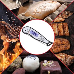 Royal Gourmet TW2001 Meat Food Thermometer, Ultra Fast, Waterproof, Digital Kitchen Cooking Food, Foldable Probe with Alarm for Oil Deep Fry Candy BBQ Turkey Liquid, White