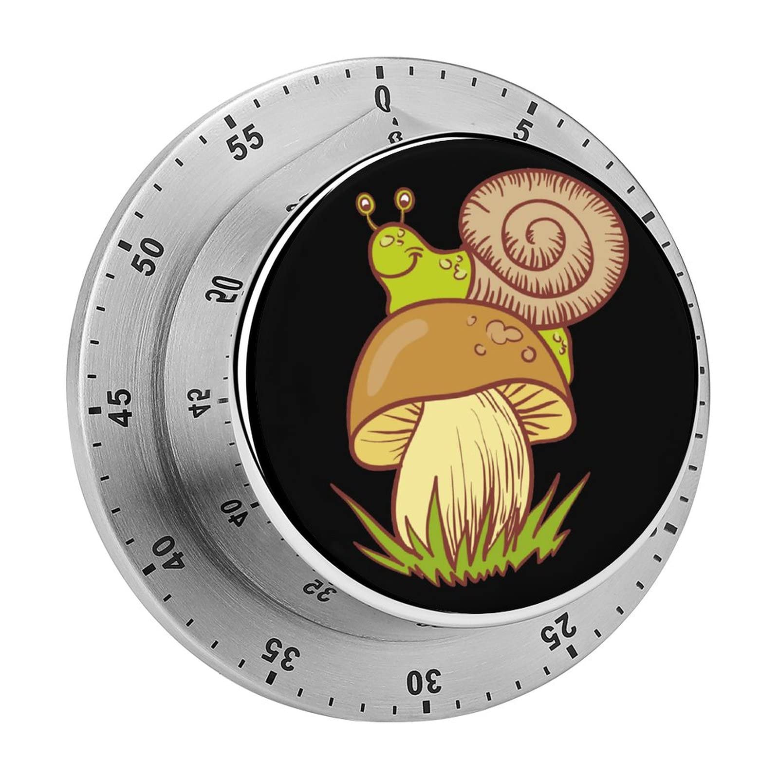 Mushroom & Snail 60-Minute Visual Countdown Timer with Magnetic Back Time Management Tool for Timeouts Kitchen Study Working