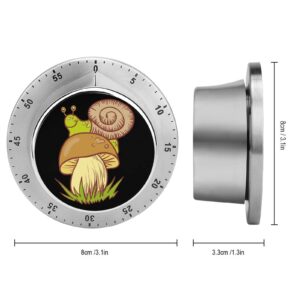 Mushroom & Snail 60-Minute Visual Countdown Timer with Magnetic Back Time Management Tool for Timeouts Kitchen Study Working