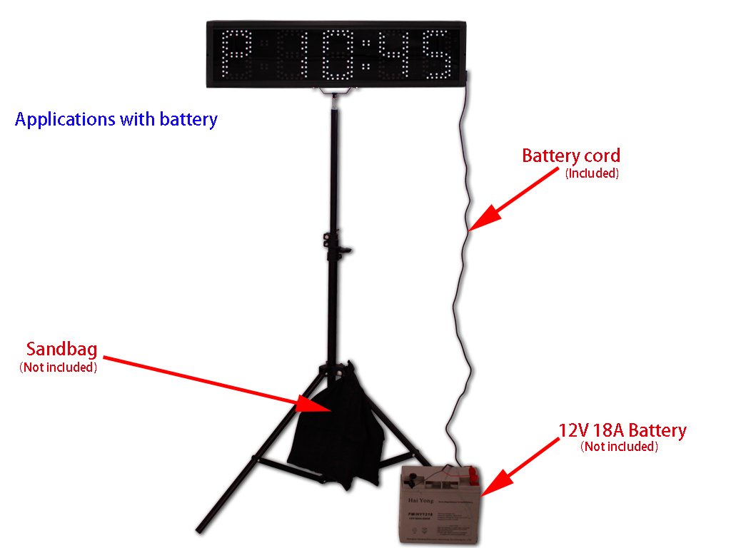 EU 5" 5 Digits RGB(7 Colors) LED Race Timing Clock for Running Events